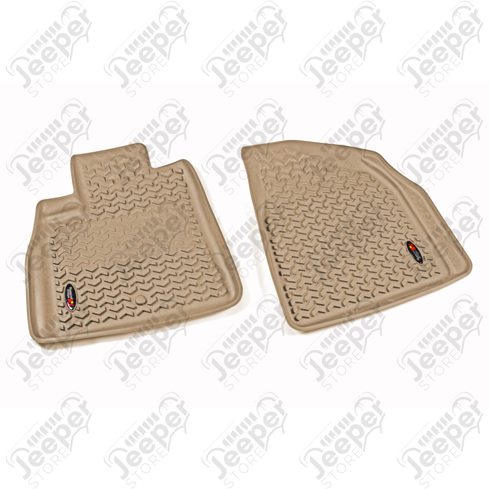 Floor Liner, Front; Tan, 2009-2017 Chevrolet / GMC / Buick / Saturn Traverse, 07-20 Acadia, 08-17 Enclave, 07-10 Outlook 