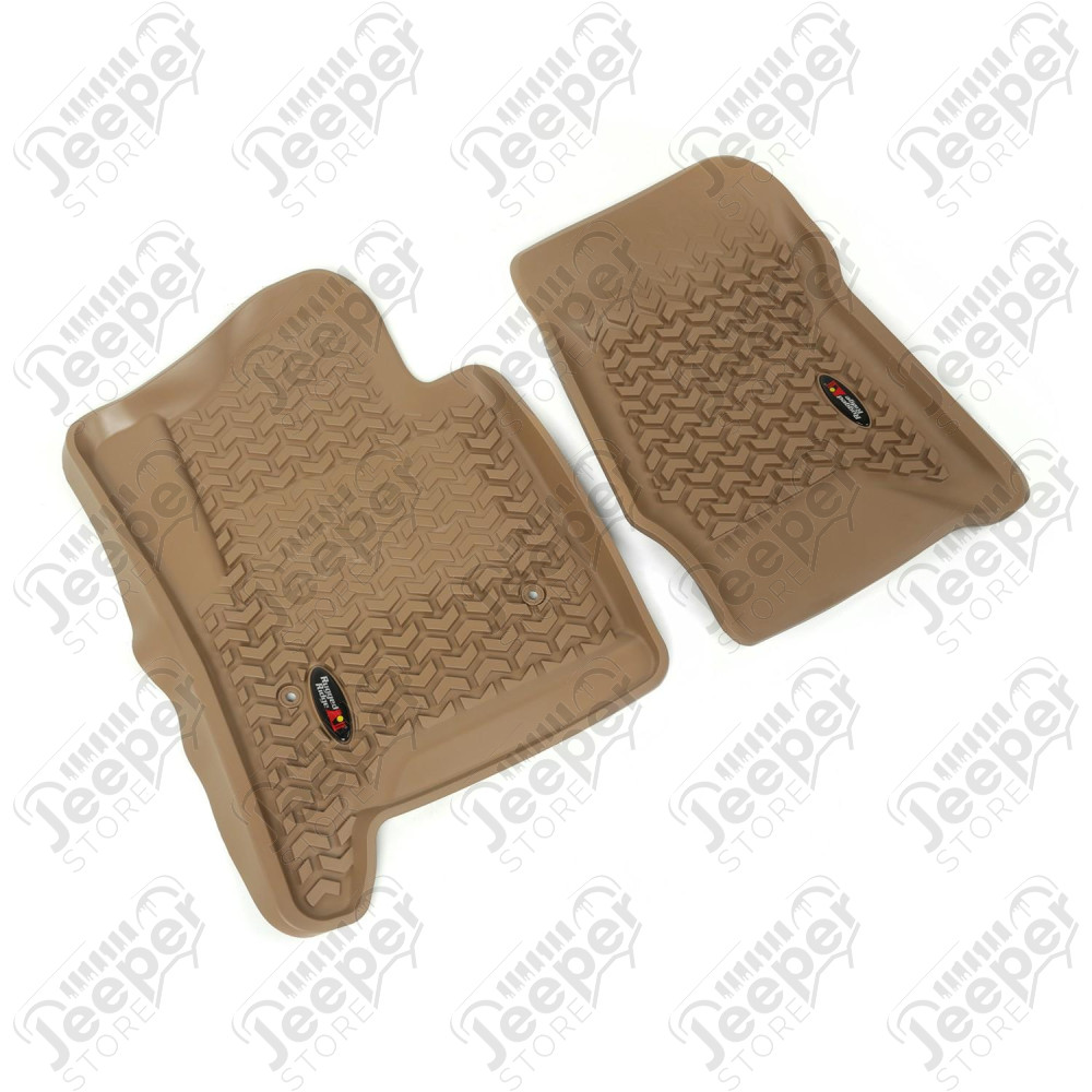 Floor Liner, Front; Tan, 2014-2018 Chevrolet / GMC Silverado / Sierra 1500 Regular / Extended / Crew Cab, 15-20 2500 / 3500 Regular / Doube / Crew Cab / Suburban / Tahoe / Escalade / Yukon / Yukon XL 