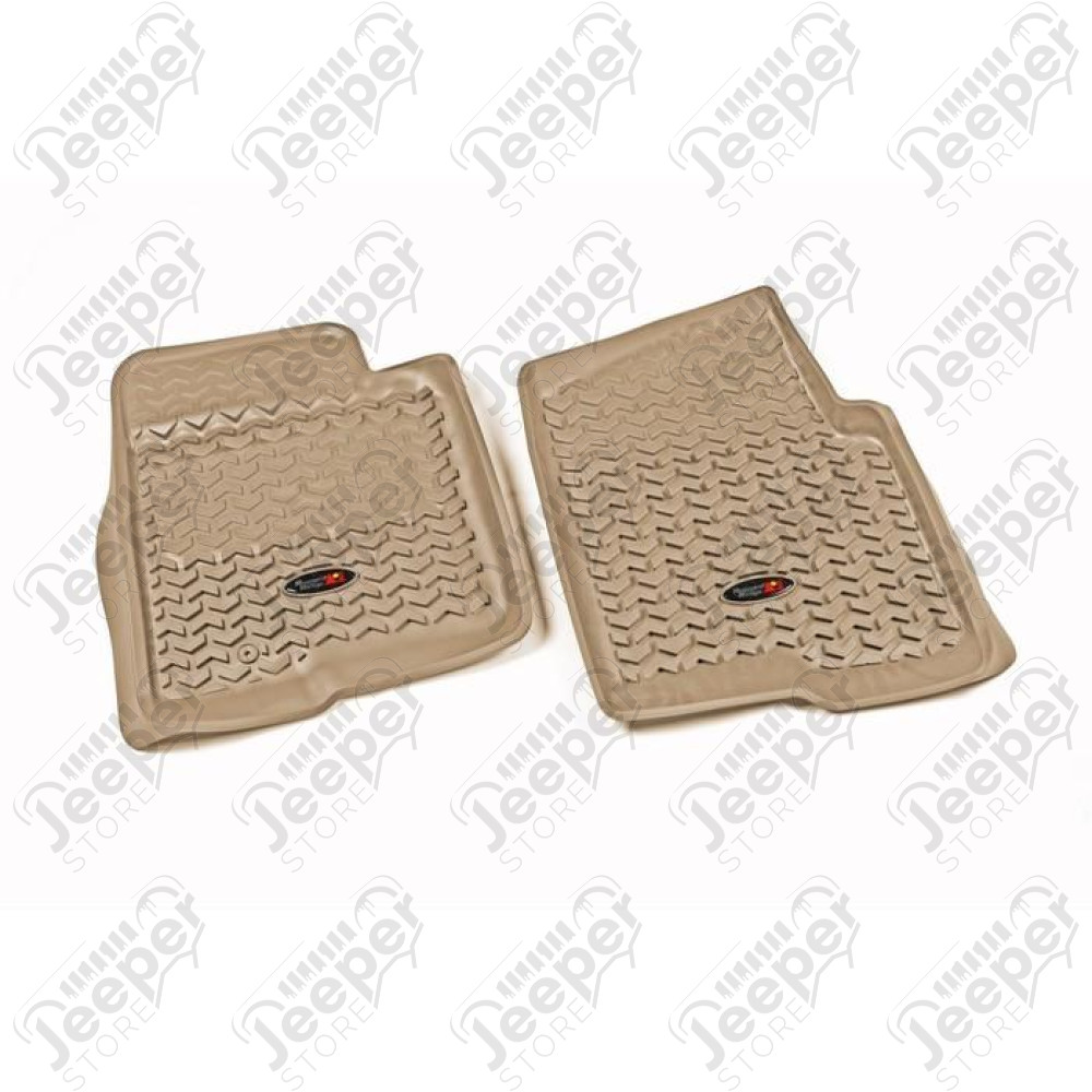 All Terrain Floor Liner, Front Pair, Tan; 11-14 Ford F-150