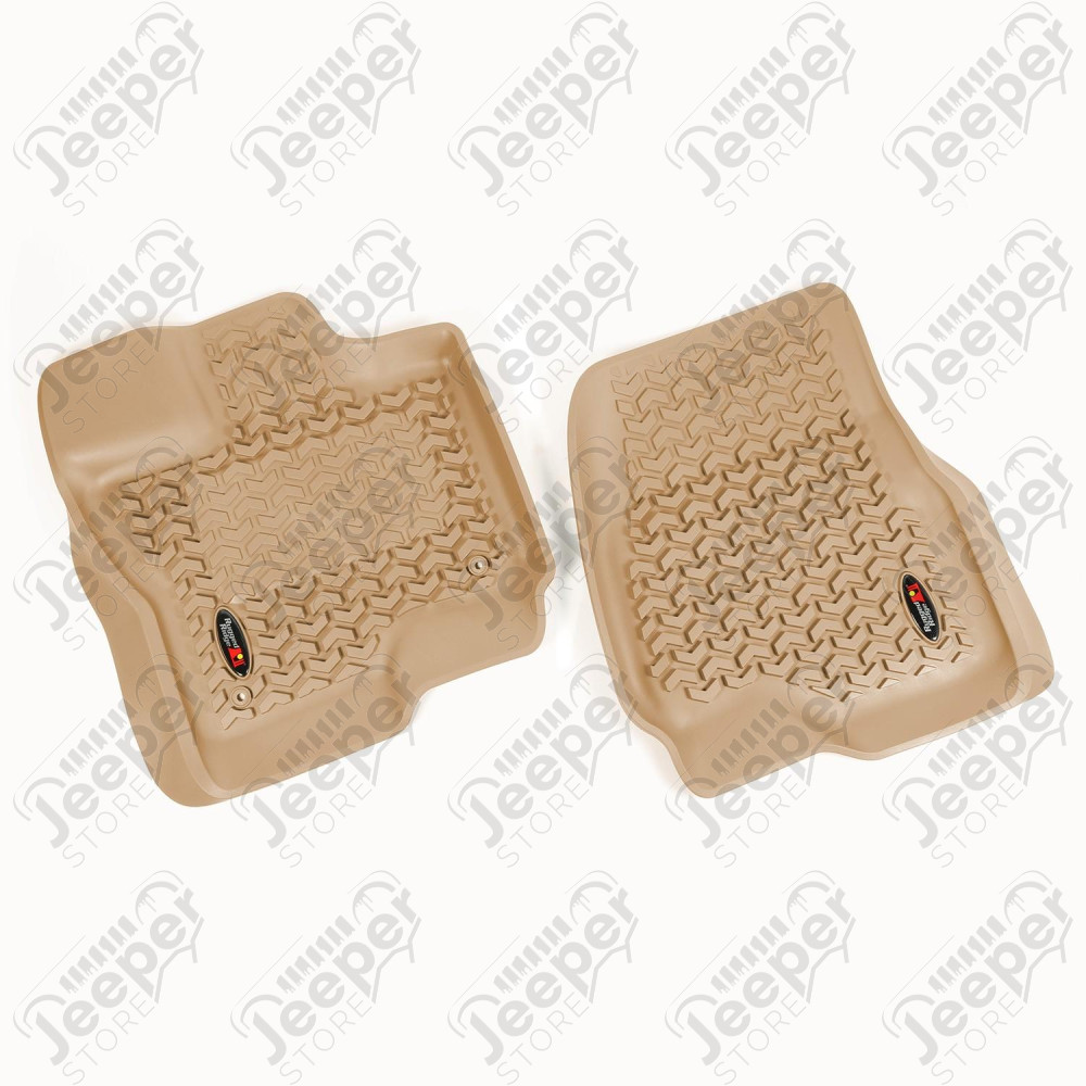 Floor Liner, Front; Tan, 2015-2020 Ford F-150 / Raptor / Extended / Super Crew Cab 