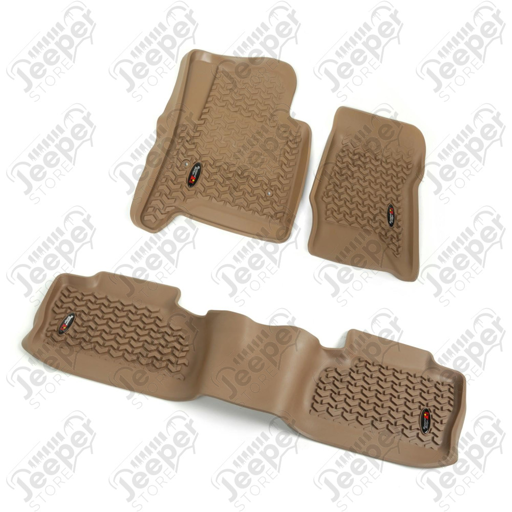 All Terrain Floor Liner Kit, Tan; 14-18 GM Crew Cab Truck