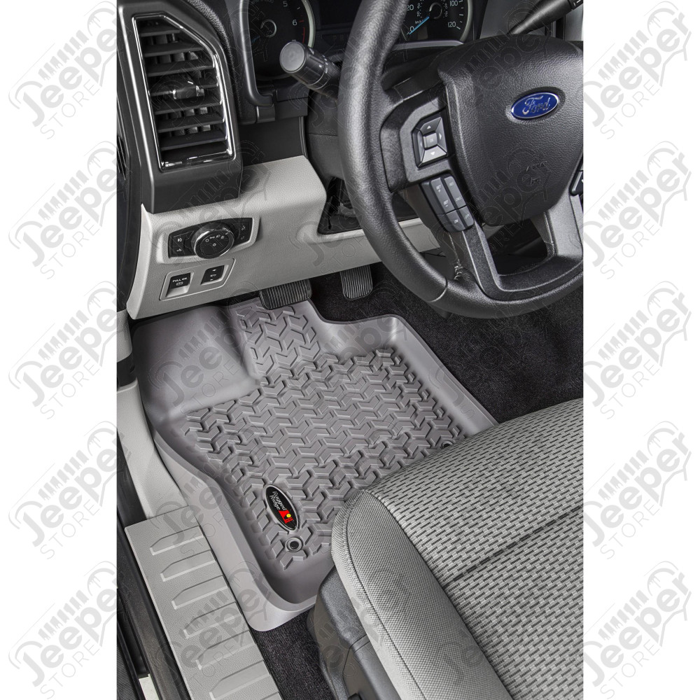 Floor Liner, Front Gray, 2015-2020 Ford F-150 / Raptor / Extended / Super Crew Cab