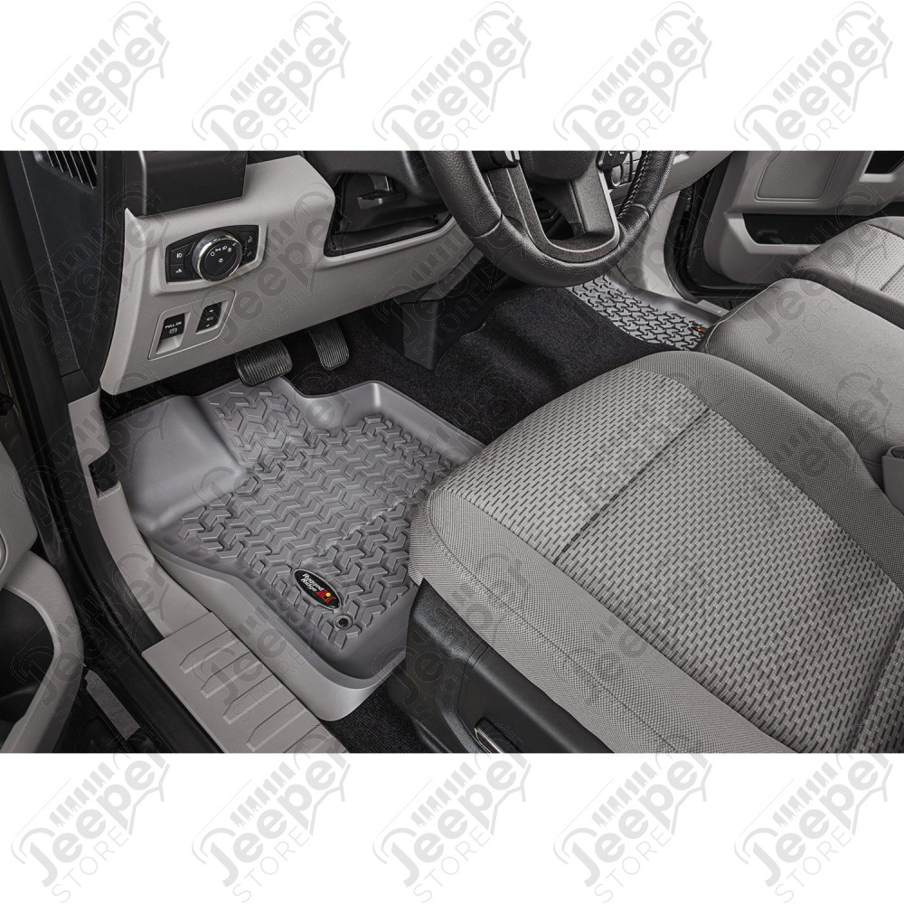 Floor Liner, Front Gray, 2015-2020 Ford F-150 / Raptor / Extended / Super Crew Cab