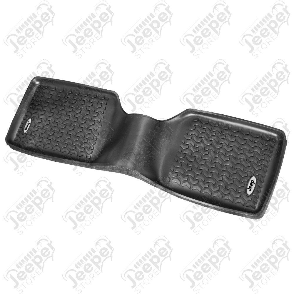 All Terrain Floor Liner, Rear, Black, Jeep Logo 84-01 Cherokee XJ