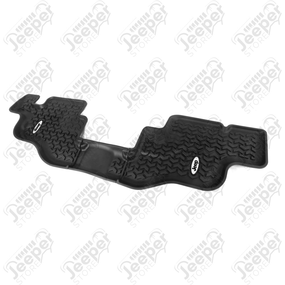 All Terrain Floor Liner, Rear, Black, Jeep Logo; 76-95 CJ7/YJ