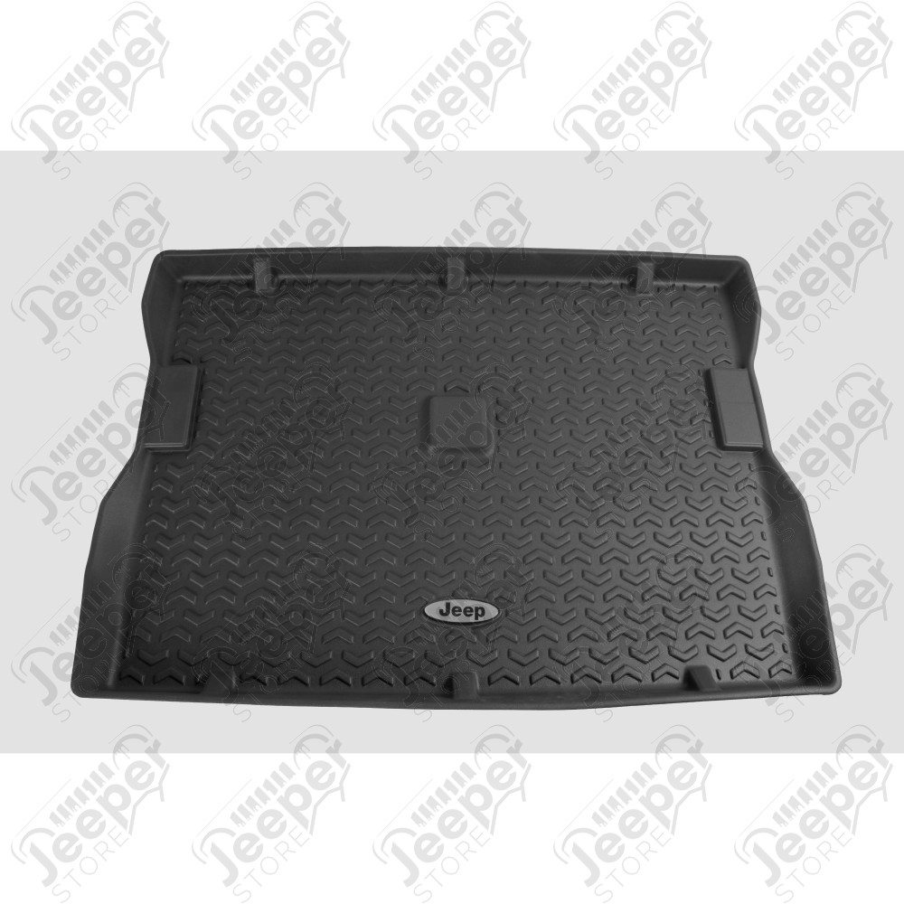All Terrain Cargo Liner, Black, Jeep Logo; 76-95 Jeep CJ7/Wrangler YJ