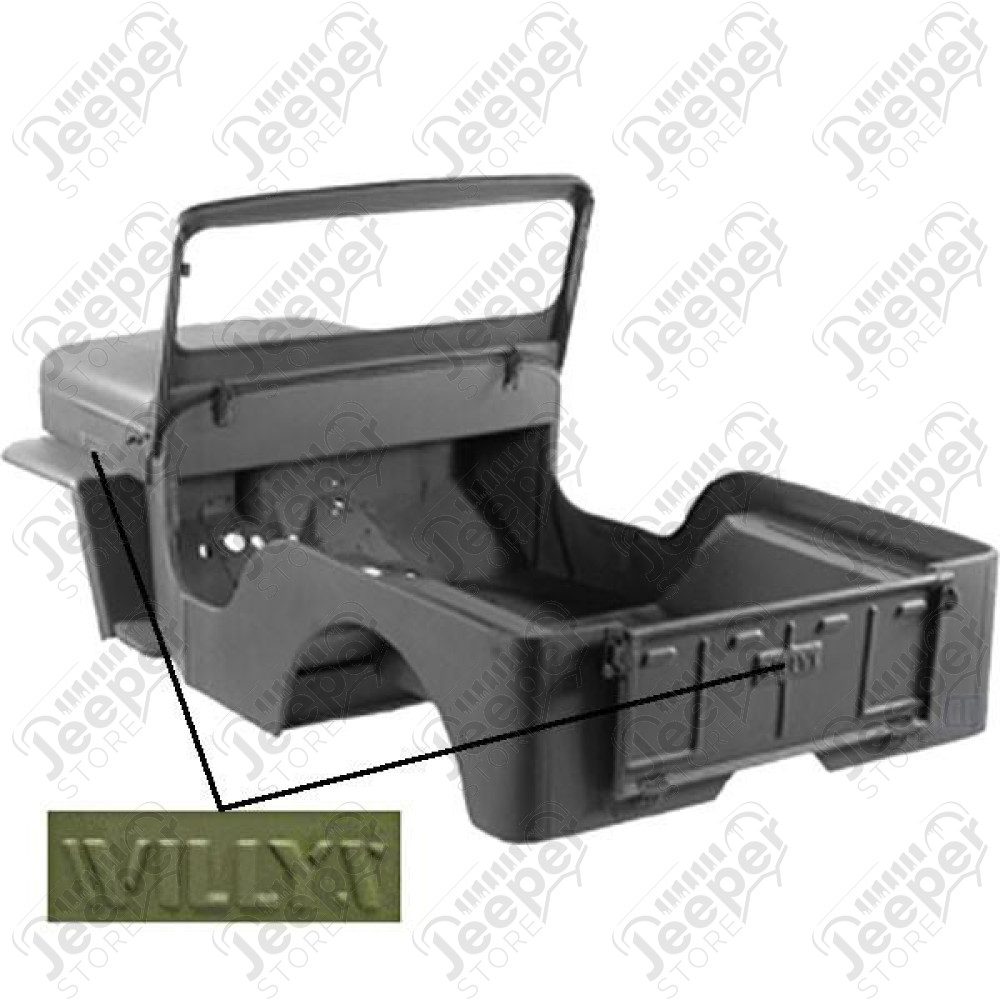 Body Tub Kit, Reproduction, Steel, Willys Script; 53-68 Willys CJ3B