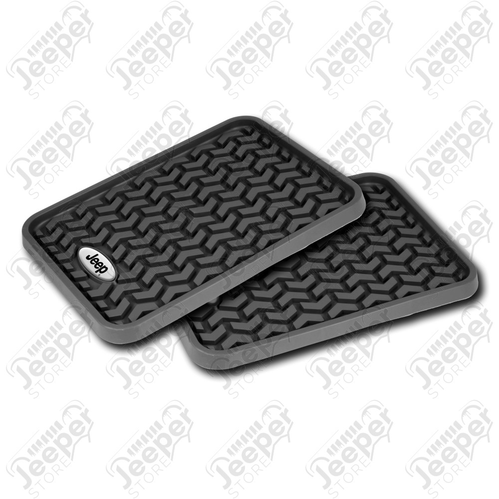 All Terrain Floor Liner, Rear Pair, Black, Jeep Logo, Universal