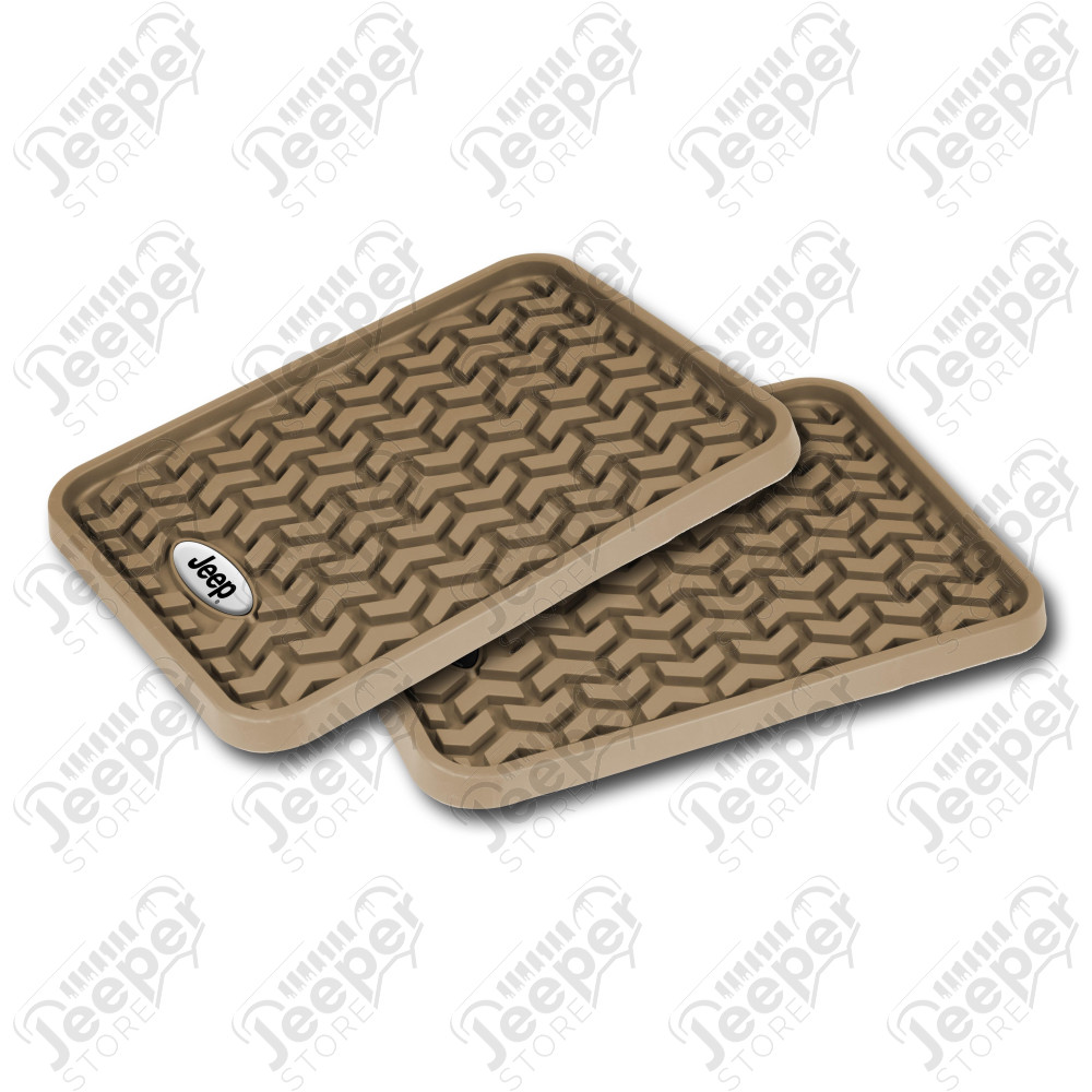 All Terrain Floor Liner, Rear Pair, Tan, Jeep Logo, Universal
