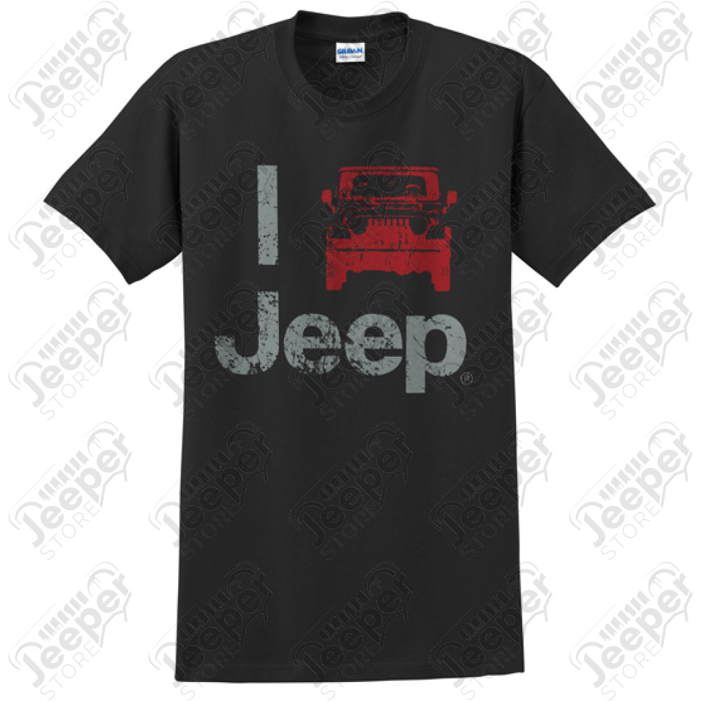 Tee-shirt Jeep noir "I Jeep", unisex, taille L