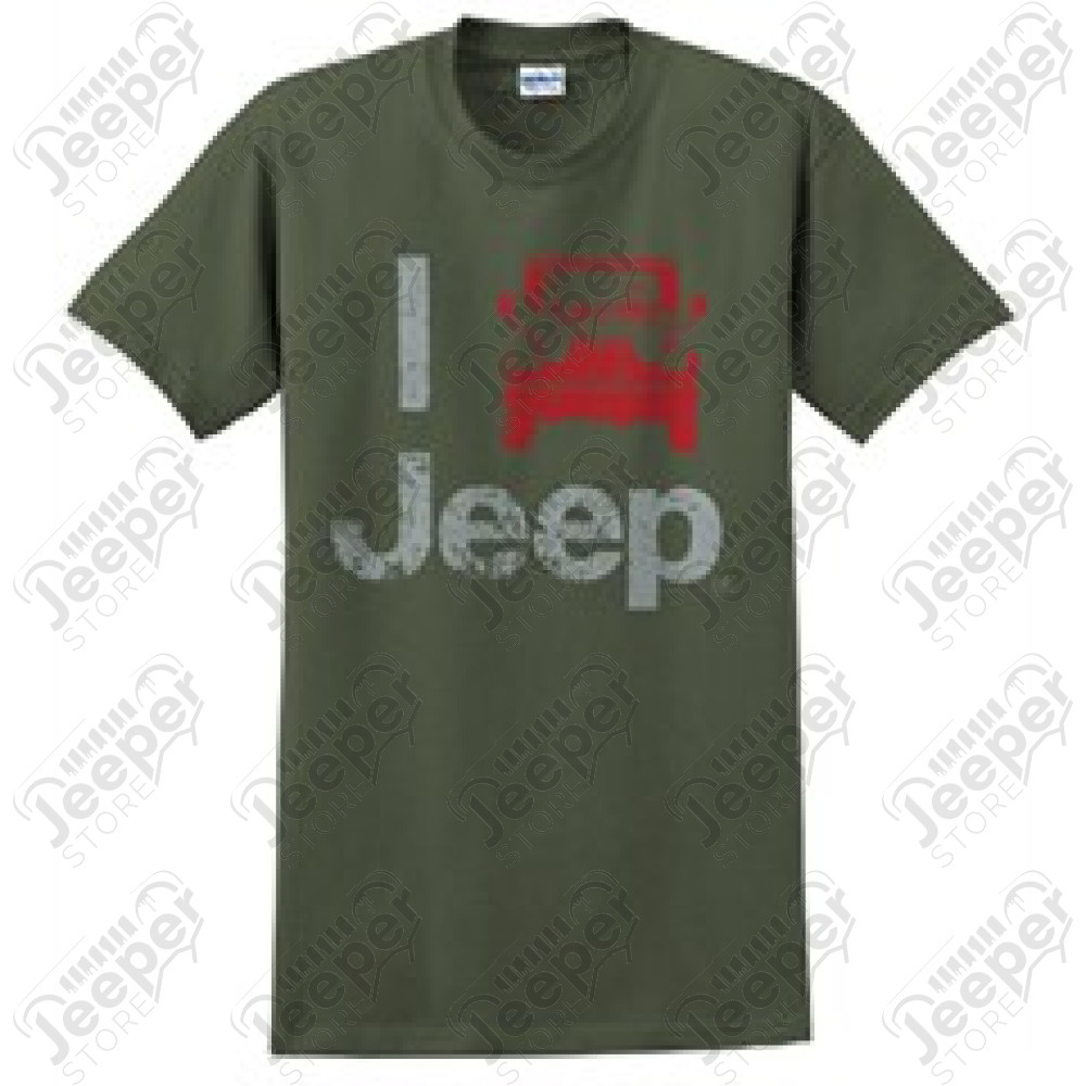 Tee-shirt Jeep Olive "I Jeep", unisex, taille L