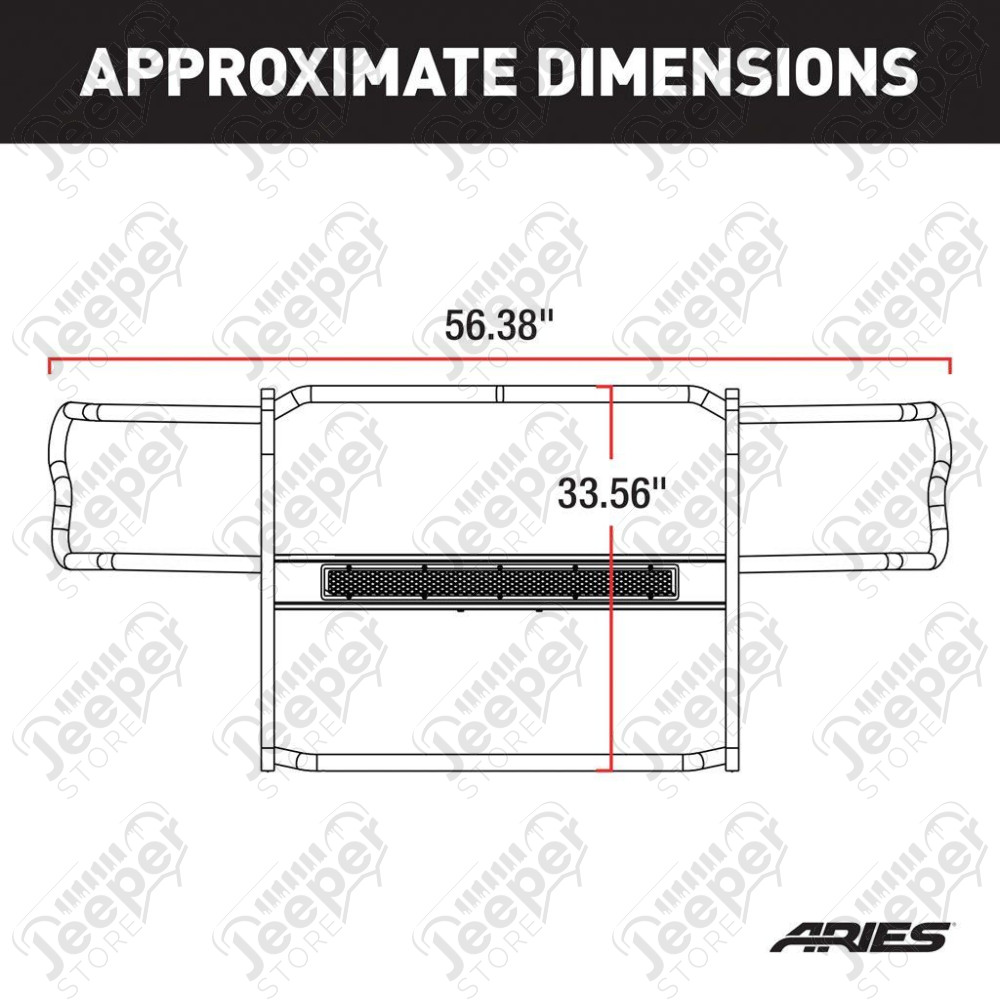 Pare-buffle en acier noir (diamètre tube : 1.5") - Jeep Renegade BU - P1055