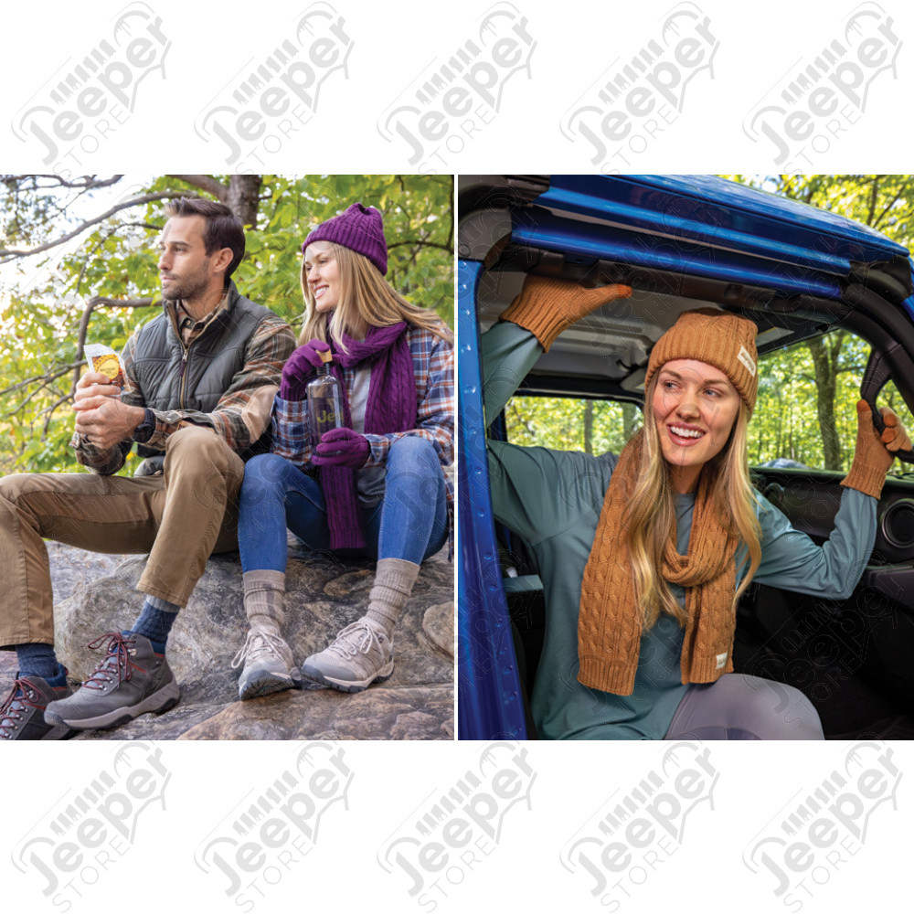 Pack hiver : Bonnet Jeep, gants Jeep et écharpe Jeep, couleur gris
