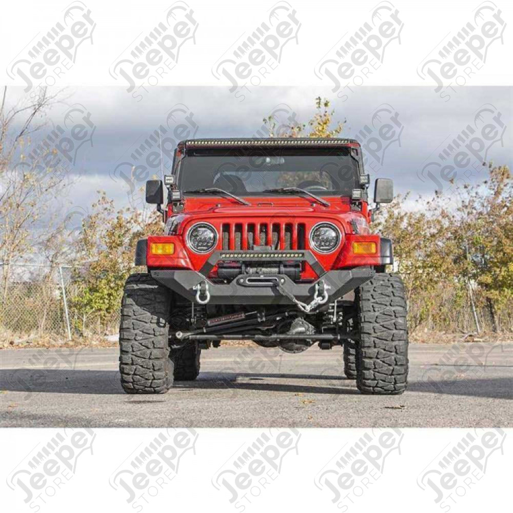 Pare chocs avant "Rough Country" en acier noir avec barre LED pour Jeep Wrangler YJ et Wrangler TJ - RC10595 / 10595