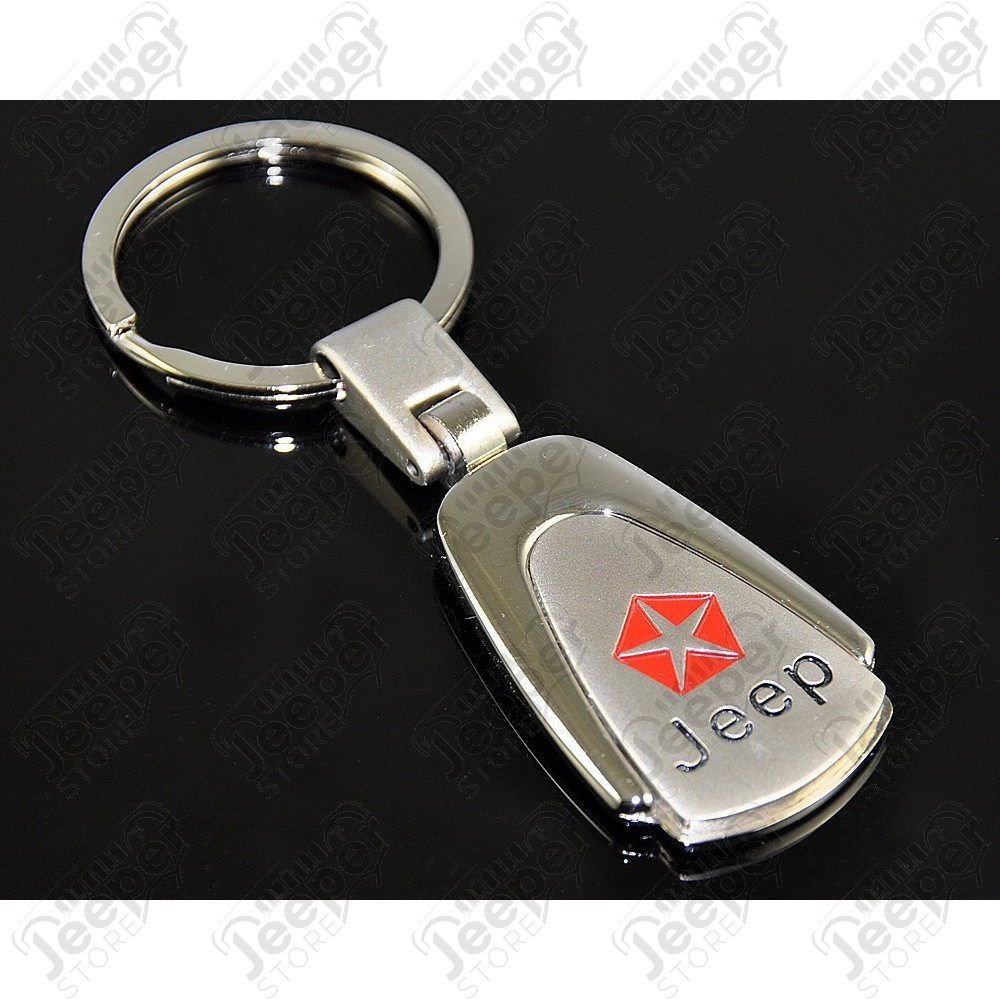 Porte clef Jeep chromé et rouge