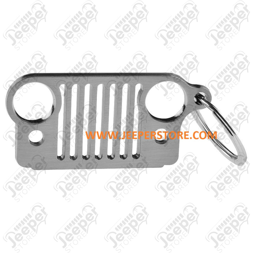 Porte clef avec forme de calandre CJ en acier Jeep 
