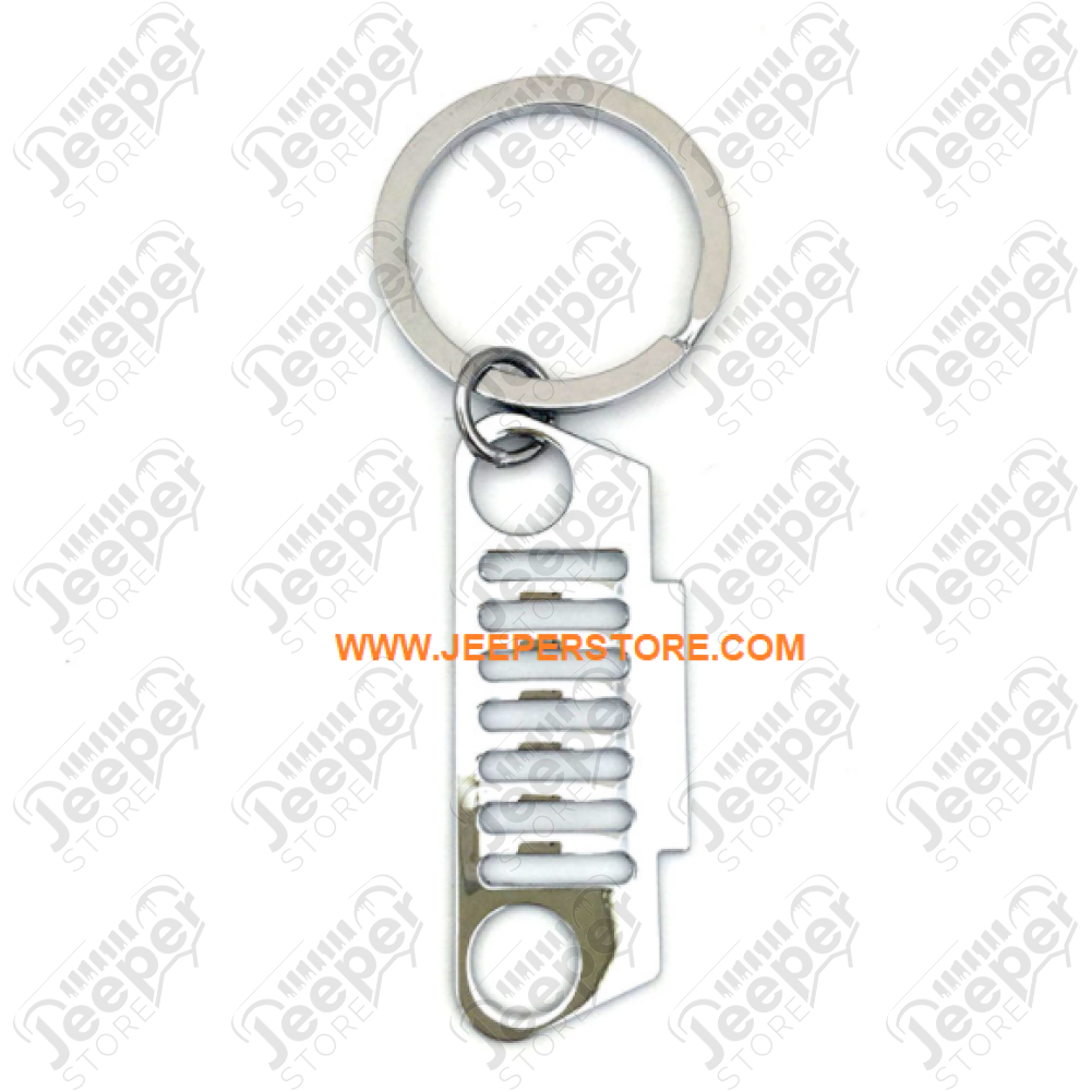 Porte clef Jeep argenté calandre Wrangler JL