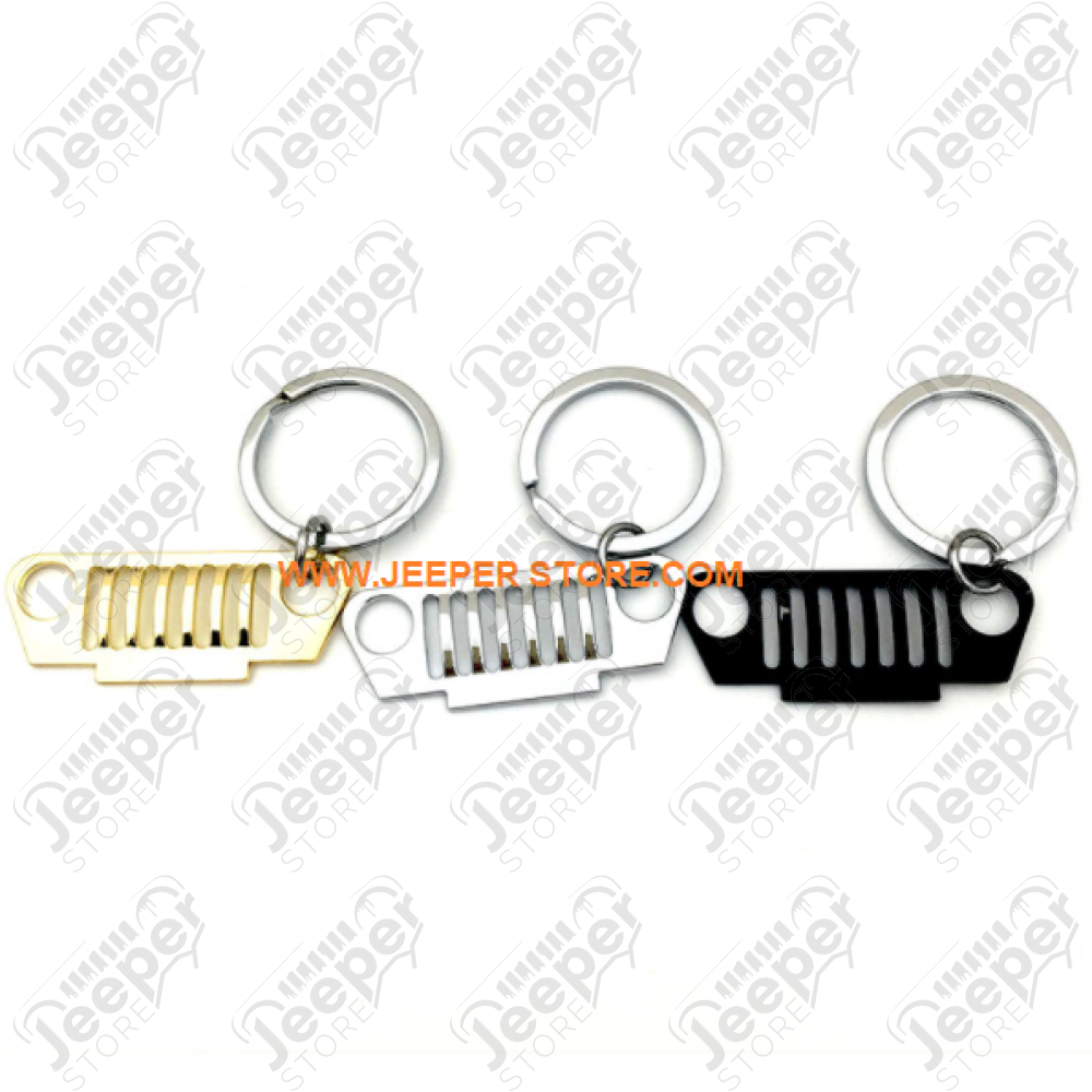 Porte clef Jeep argenté calandre Wrangler JL
