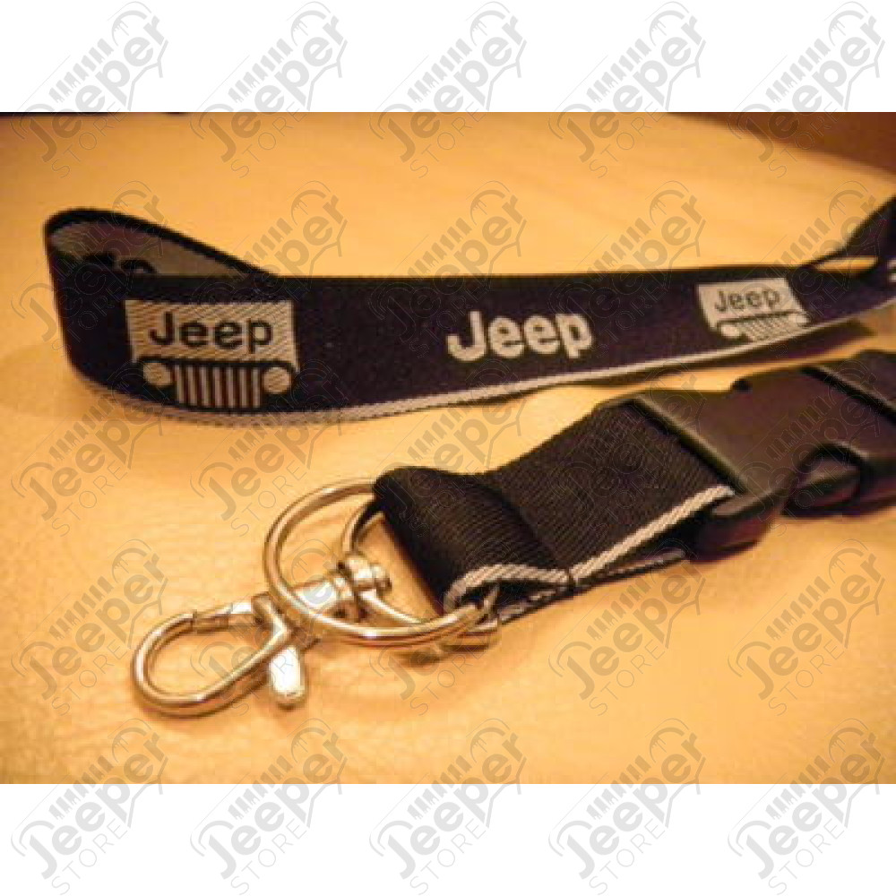 Tour de cou noir, porte clef Jeep 