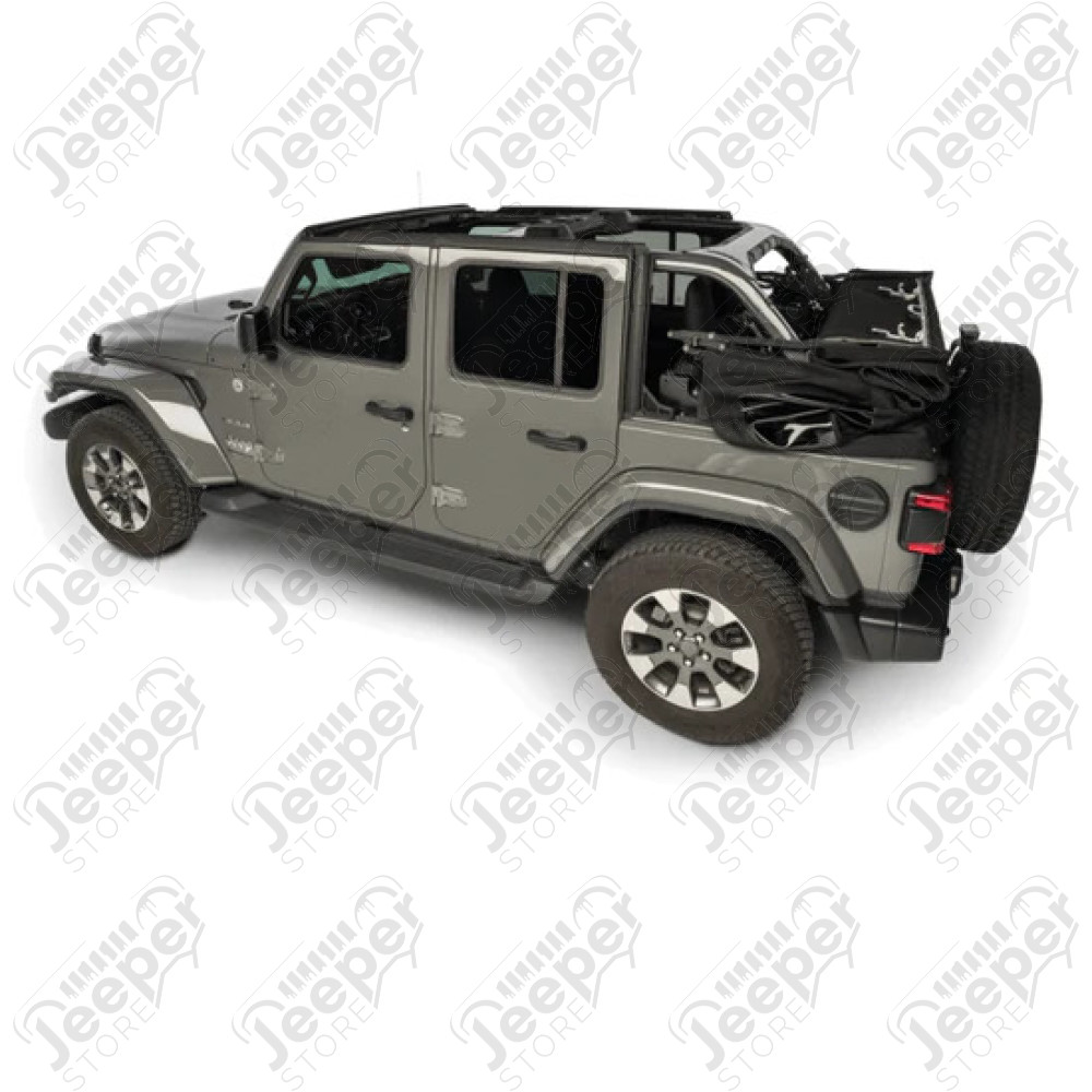 Bâche électrique Squareback by MyTop - Couleur : Tan (beige) - Jeep Wrangler JL Unlimited (4 portes)