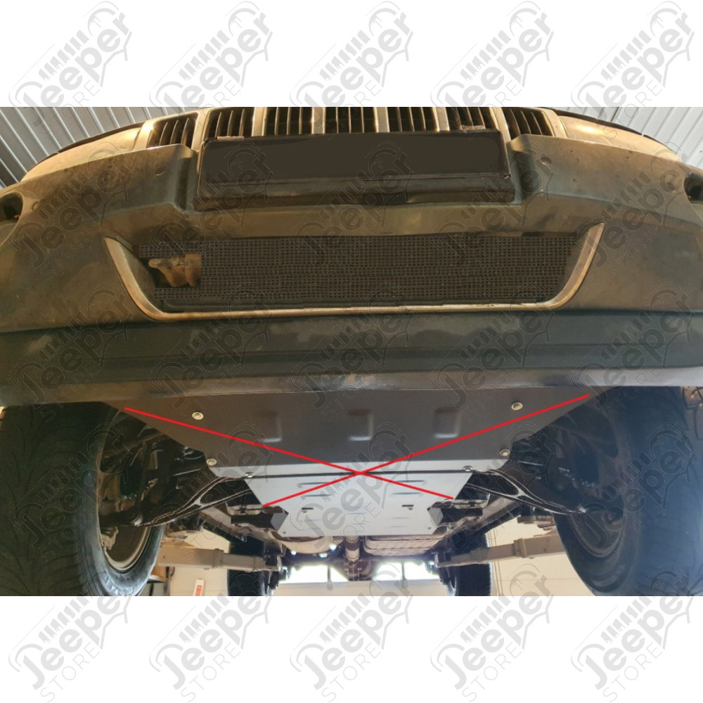 Protection acier boîte automatique "IronShield Gearbox" épaisseur : 2 mm pour Jeep Grand Cherokee WH, WK - 15007.651 / 00.550 / 5941986203830