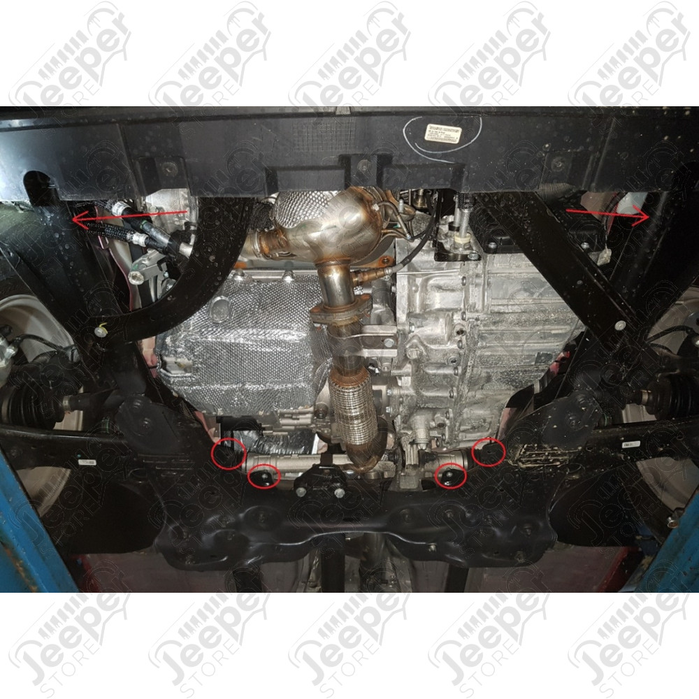 Protection acier moteur + boîte + radiateur + pare-chocs FLJ Offroad "IronShield Front" épaisseur : 2mm pour Jeep Renegade BU, BV - 15007.875 / 07.051 / 5941986203861