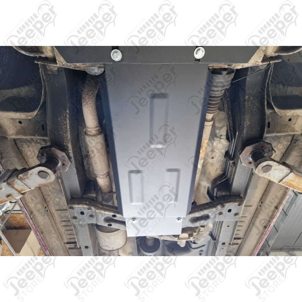 Protection acier boîte de vitesses + boîte de transfert FLJ Offroad "IronShield Drivetrain" épaisseur : 2,5 mm pour Jeep Cherokee Liberty KJ - 15007.551 / 00.560 / 5941986203779