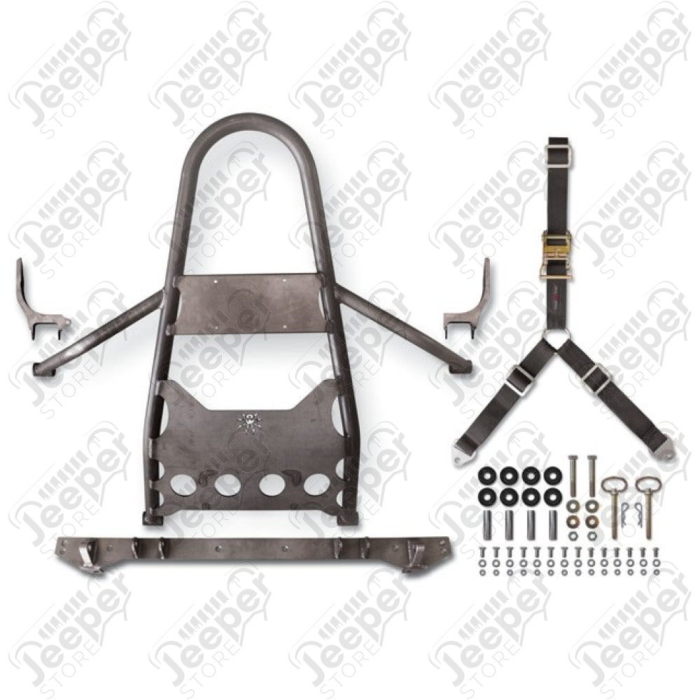 Support de roue de secours Poison Spider pour pneu jusqu'à 40" pour Jeep Wrangler TJ