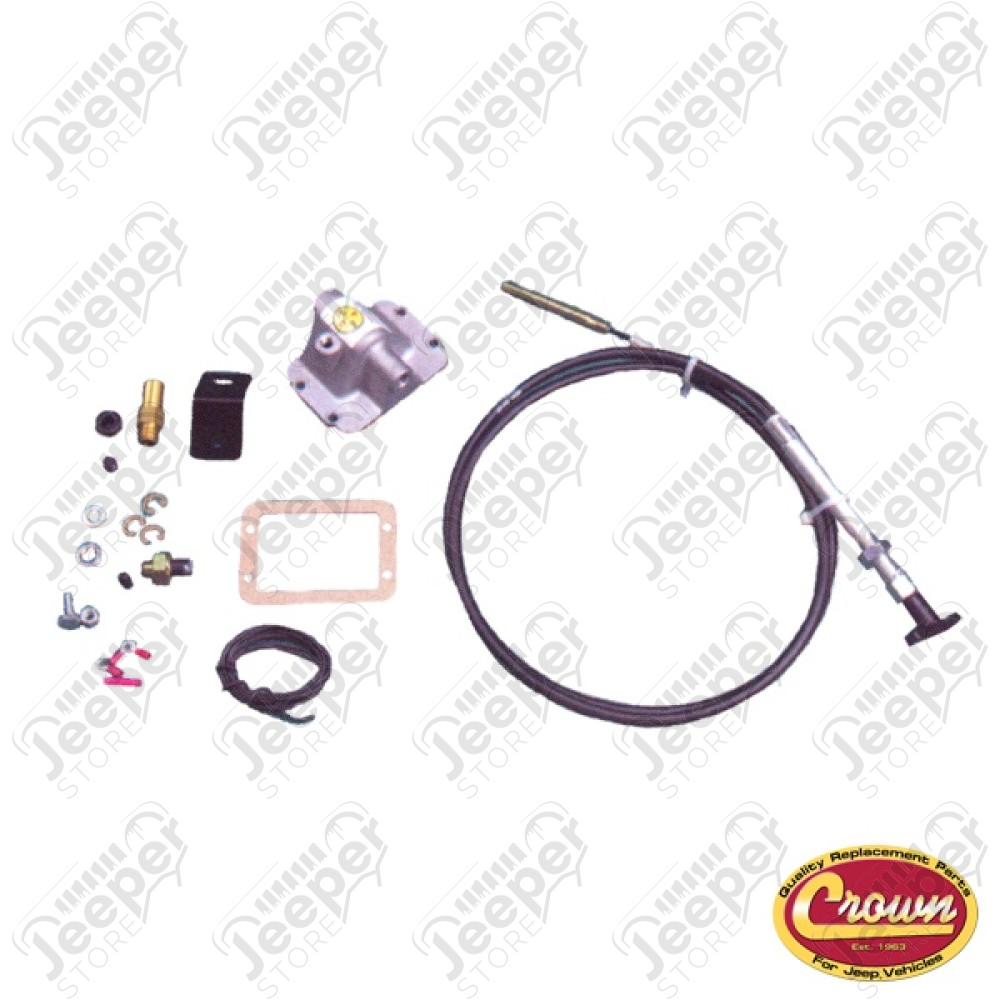 Kit commande manuelle par cable pour pont avant dana 30 avec dépression, wrangler YJ, cherokee XJ
