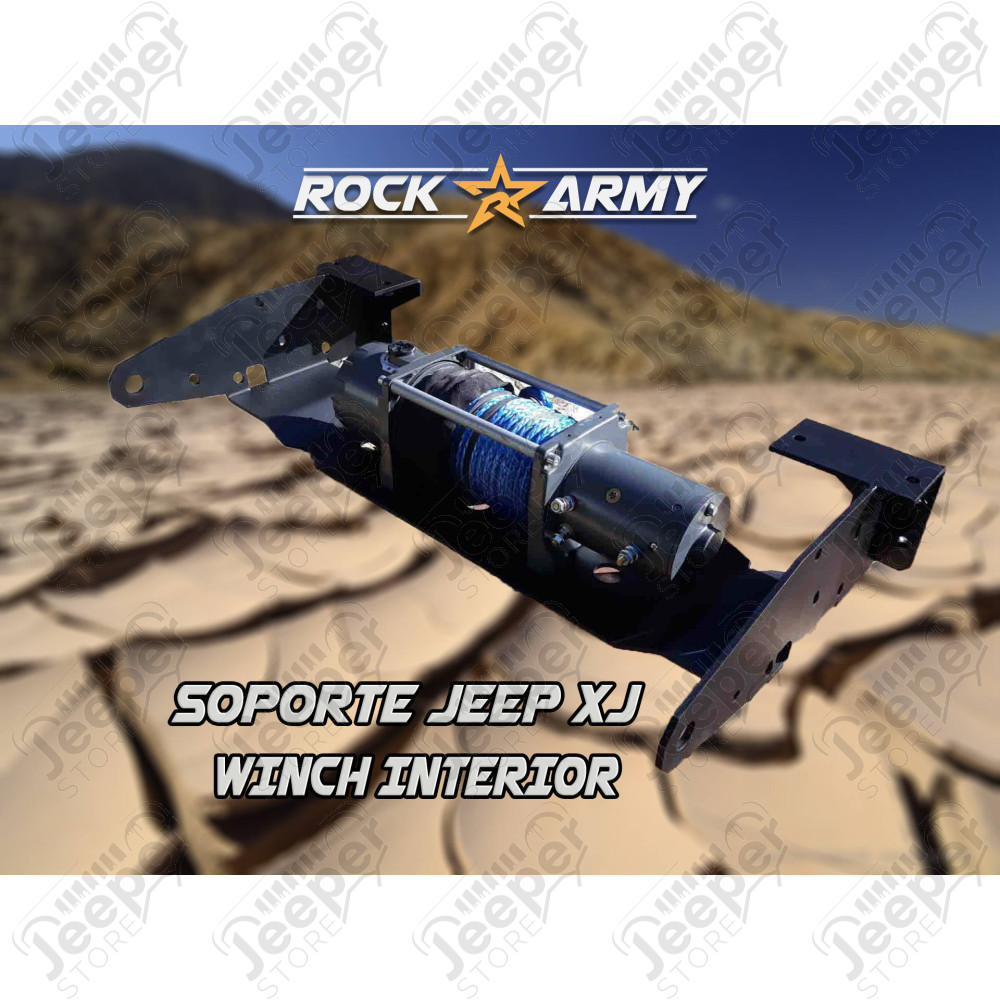 Pare chocs avant acier avec porte treuil (modèle INT) Rock Army Jeep Cherokee XJ