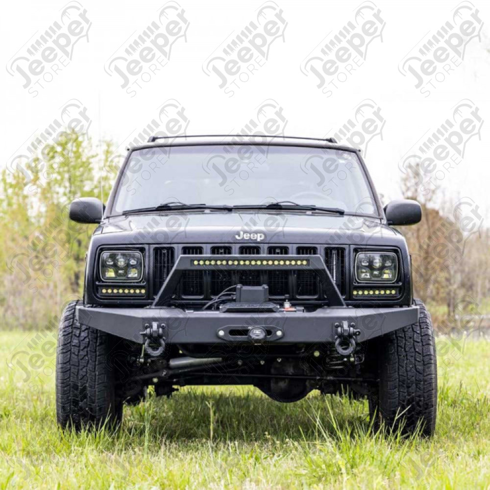 Pare chocs avant acier Rough Country (avec porte treuil) pour Jeep Cherokee XJ - RC10570