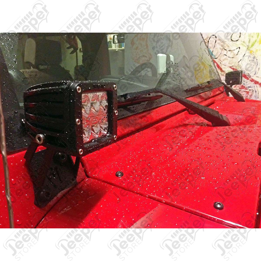 Kit Fixations D-Series A-Pillar pour lampes portées sur bas de baie de pare brise Jeep Wrangler JK 