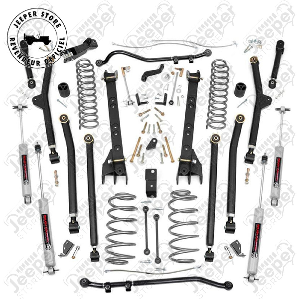 Kit réhausse +6" (+15.24cm) Long Arm Rough Country - Jeep Wrangler TJ - PERF659 / RC65922