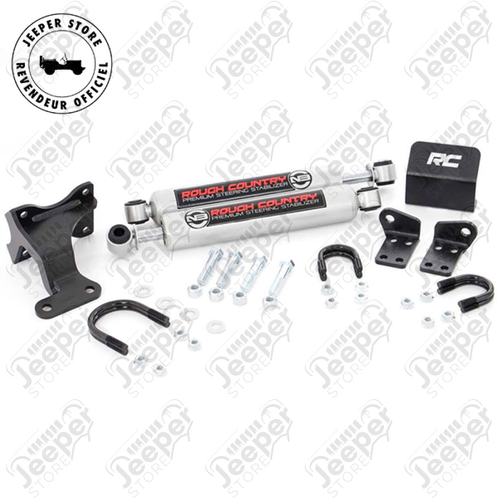 Double Amortisseur de direction renforcé - Jeep Wrangler JK - A partir de 2'' de réhausse minimum - JS99108DRC / RC87349