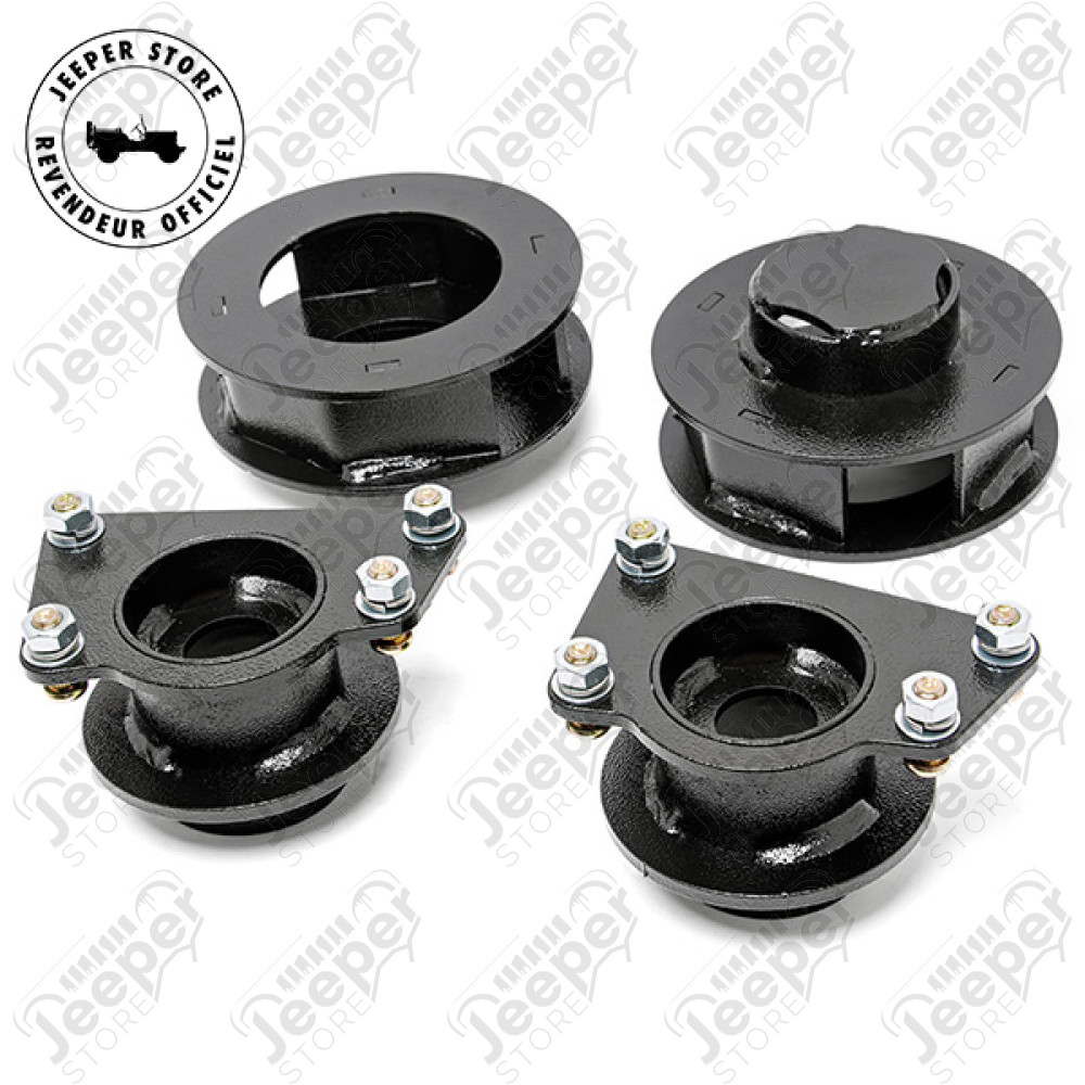 Kit réhausse +2.5" (+6.35cm) de 4 cales en acier Jeep Cherokee Liberty KK