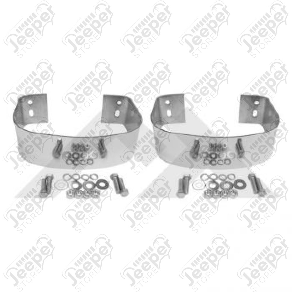 Kit de 2 bumperettes arrière en acier / inox (pare chocs), Jeep CJ, Wrangler YJ, TJ (la paire)