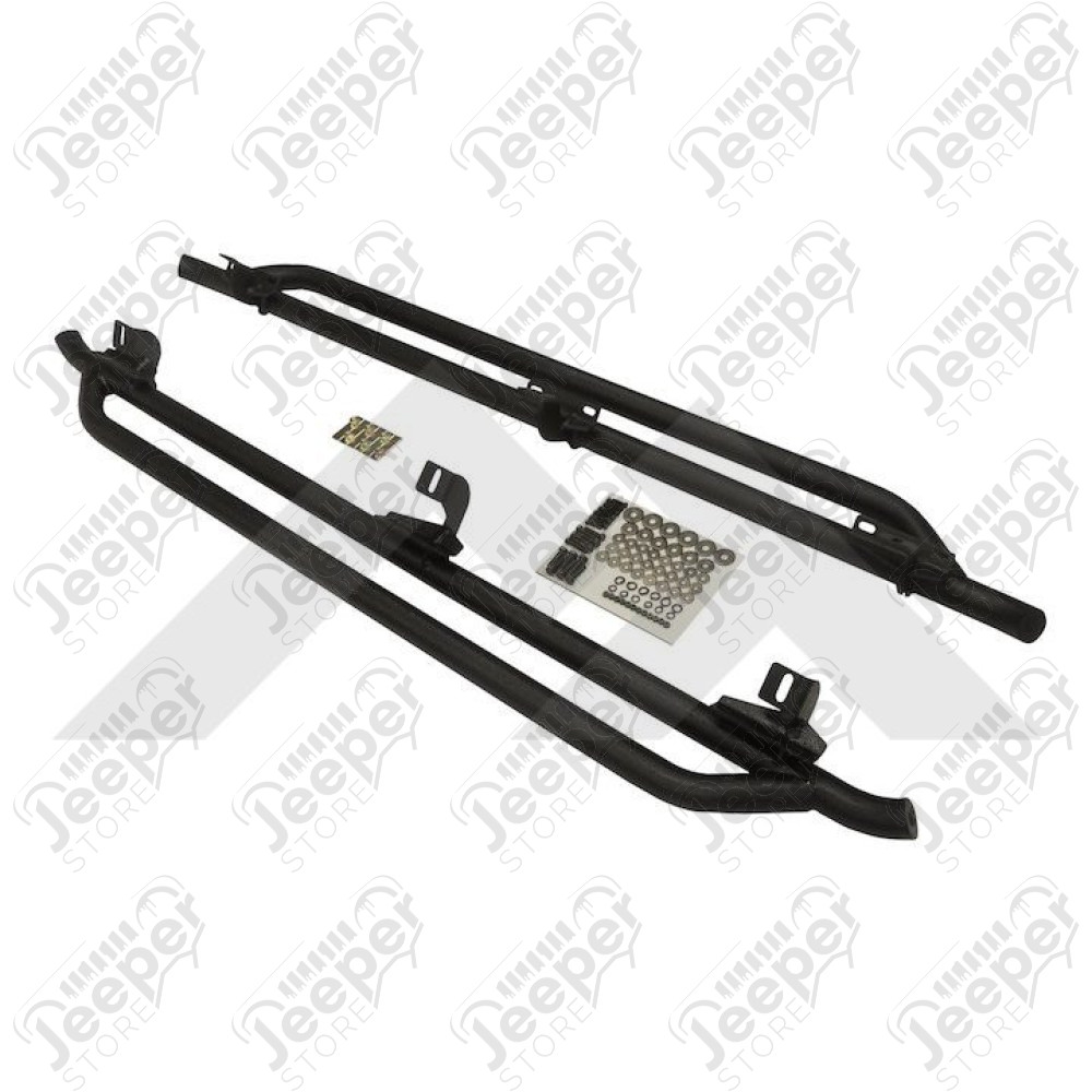 Kit marches pieds (renfort bas de caisse) en acier noir pour Jeep Wrangler JK Unlimited, 4 portes - 1534.36 / 11504.22 / RT20029
