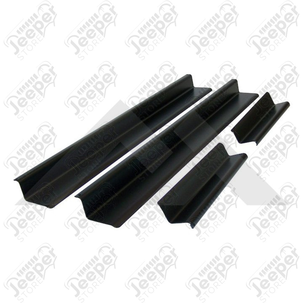Kit de 4 protections de seuils de portes en acier noir pour Jeep Wrangler JK Unlimited