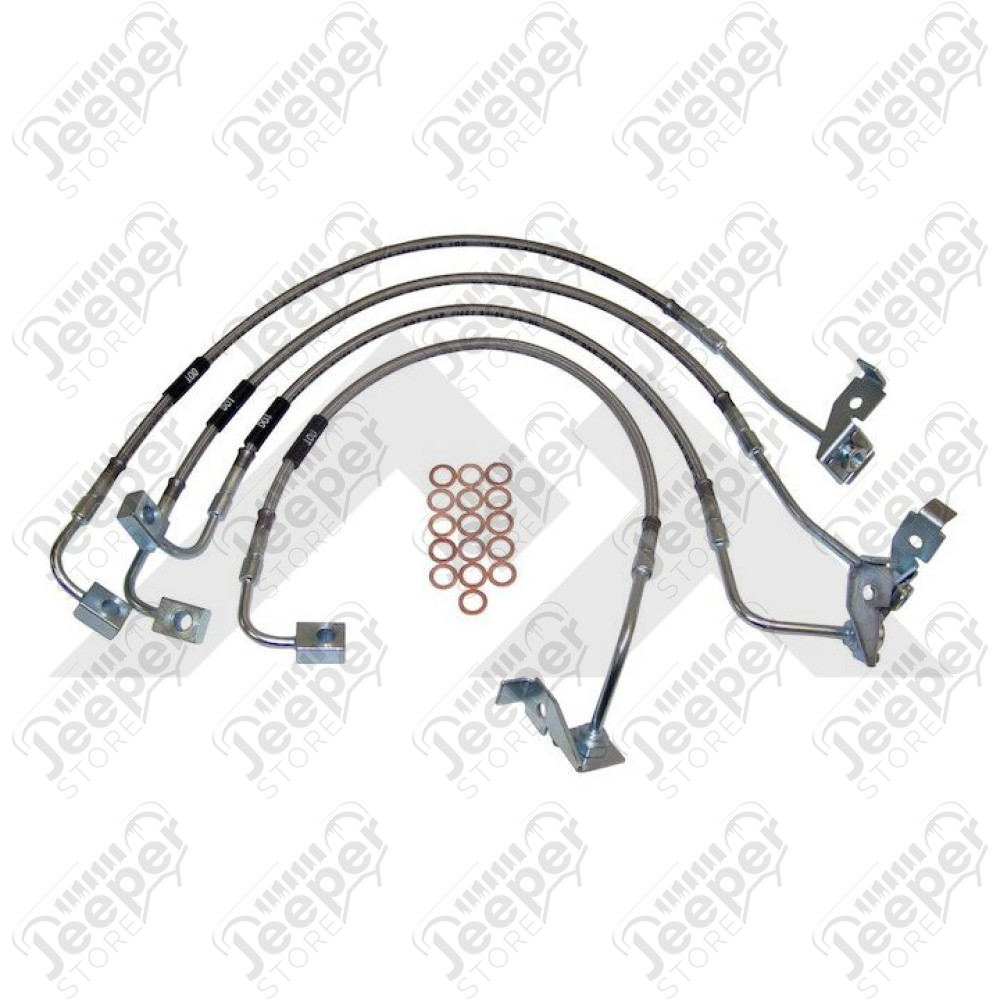 Kit de flexibles de frein en acier inox pour réhausse de 4" à 6" - Jeep Wrangler JK - ASP2-4P / RT31029