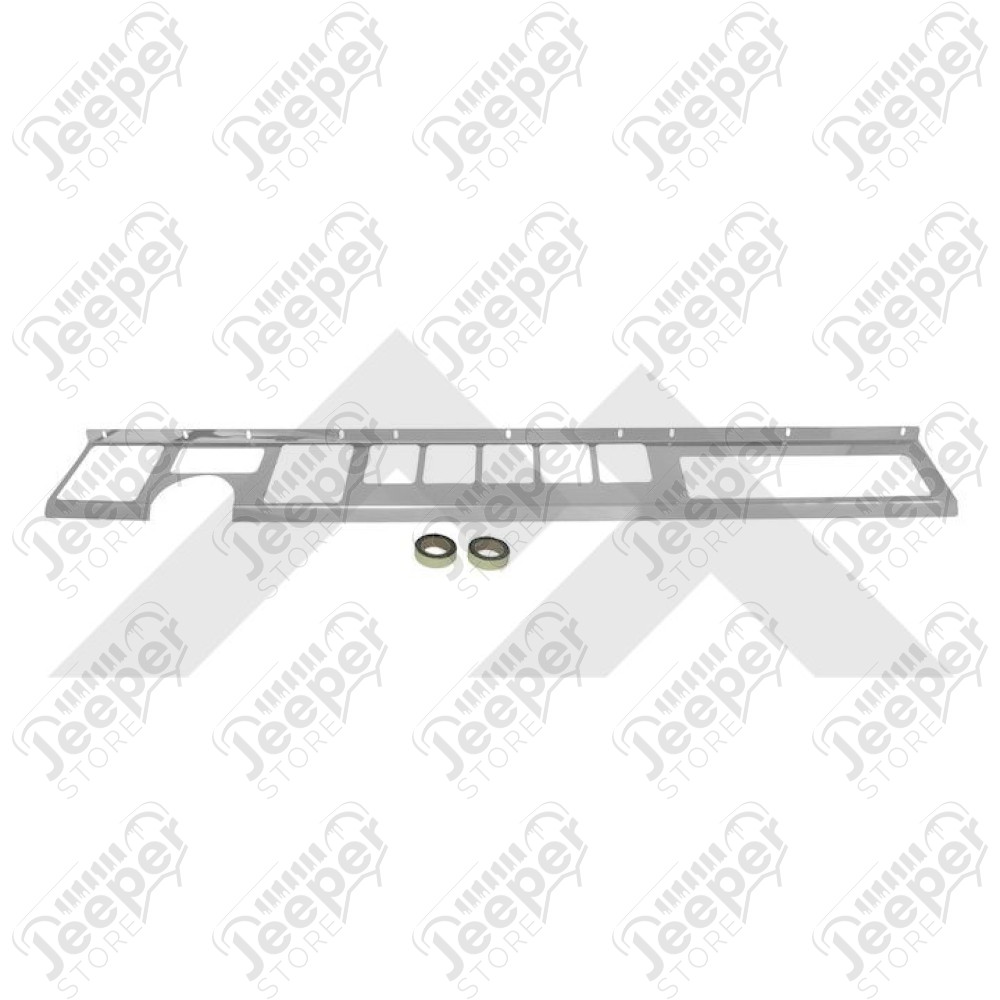 Revêtement de planche de bord (enjoliveur tableau de bord) acier inox - Jeep Wrangler YJ - SH7413