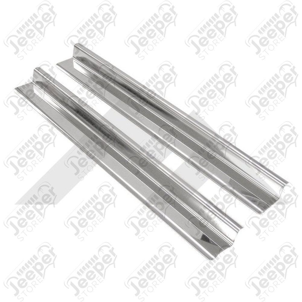 Kit de 2 protections de seuils de portes avant en acier inox pour Jeep Wrangler JK (2 ou 4 portes)