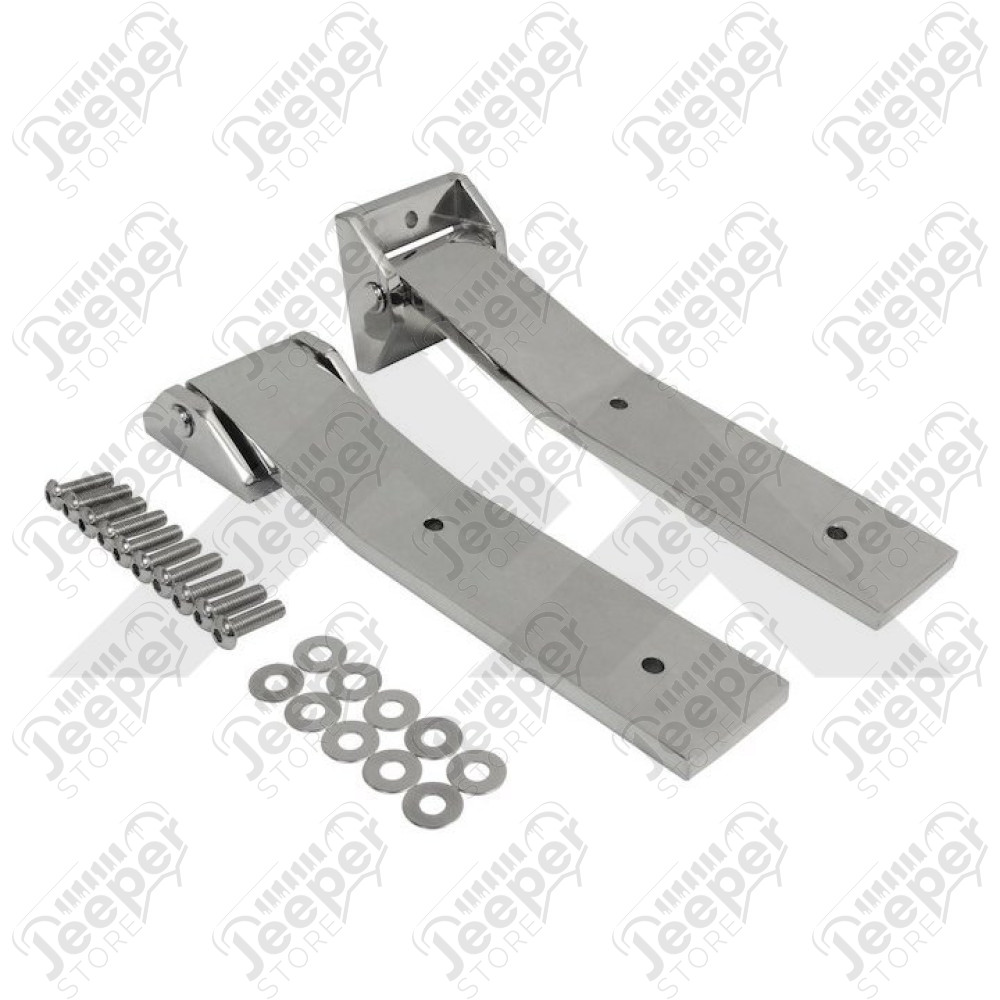 Kit charnières de ridelle de coffre acier inox Jeep Wrangler JK