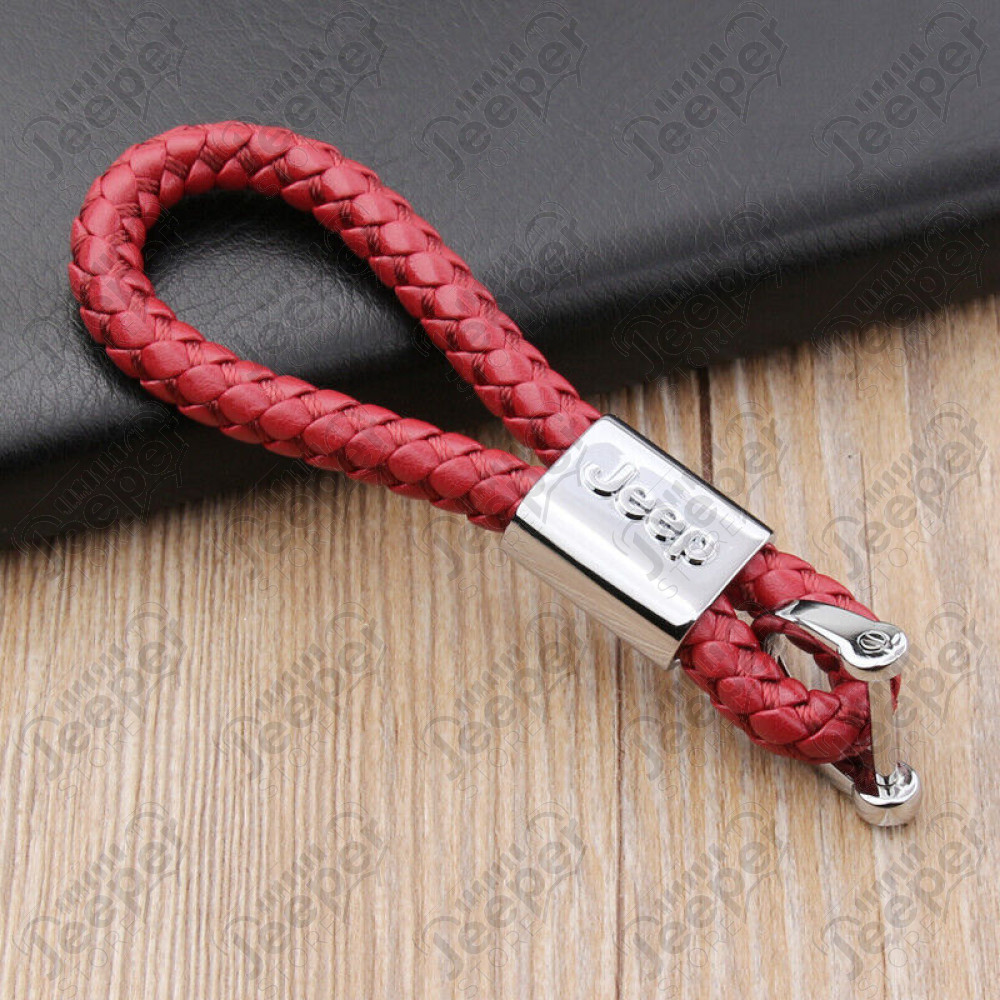 Porte clef Jeep "lanière" (couleur: rouge) 