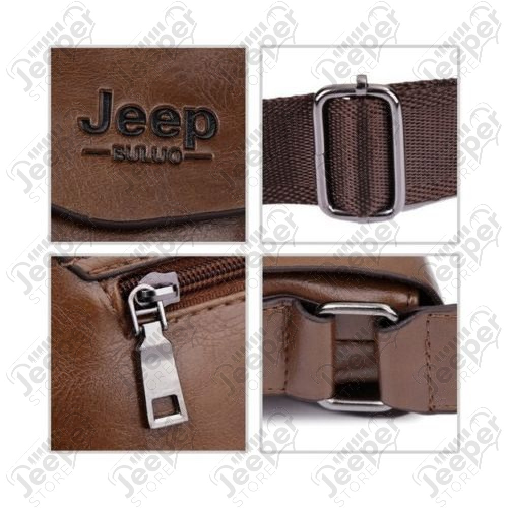 Sacoche Jeep pour homme (grand modèle) - Couleur : marron