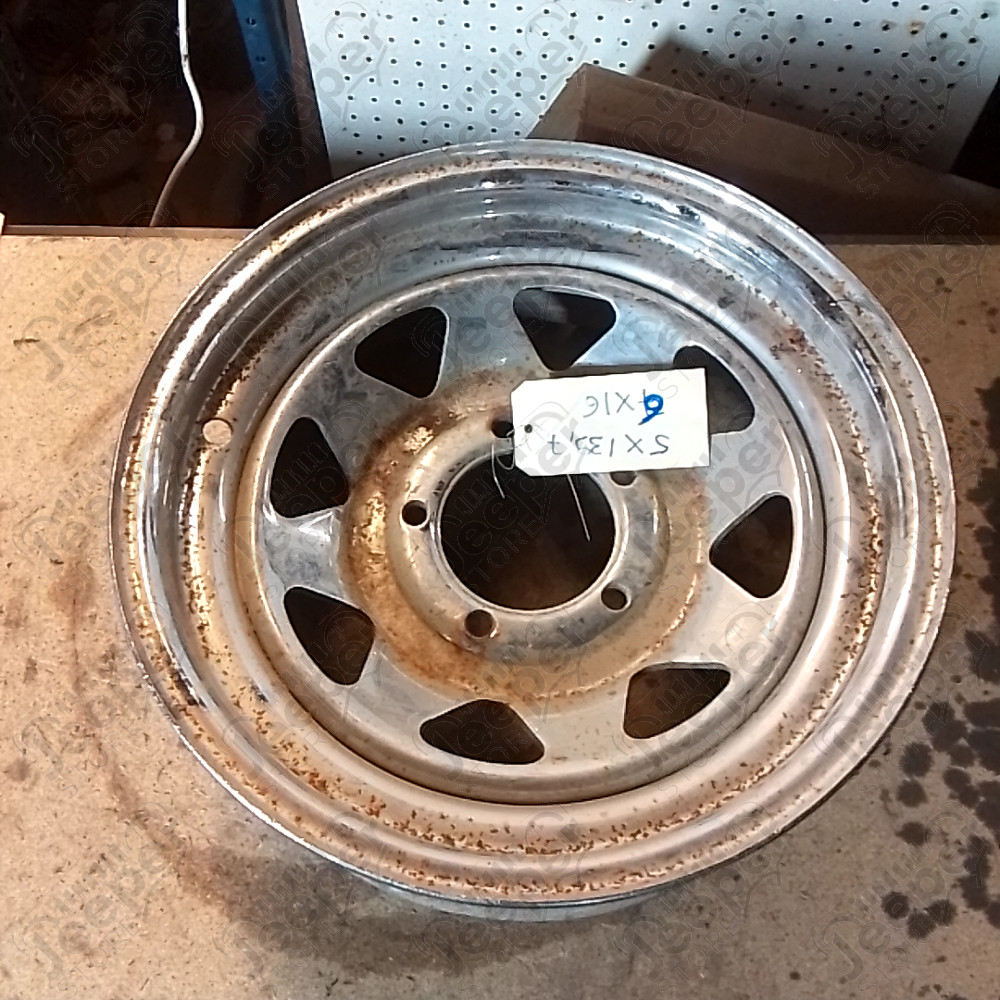 Occasion : Jante en acier Triangular chromé 5x139,7 - 6x16 pour Jeep C101, WSJ, WJT, VJ3, VJ2, CJ8, CJ7