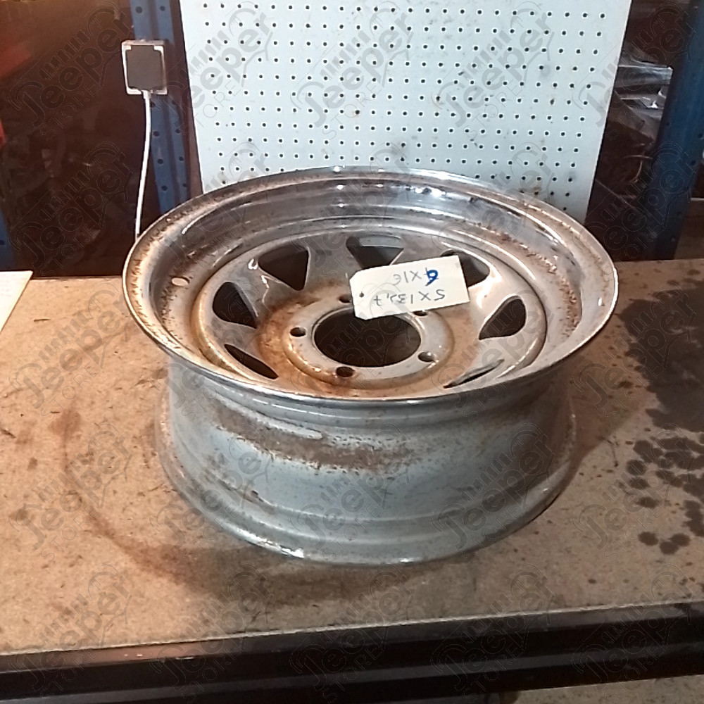 Occasion : Jante en acier Triangular chromé 5x139,7 - 6x16 pour Jeep C101, WSJ, WJT, VJ3, VJ2, CJ8, CJ7