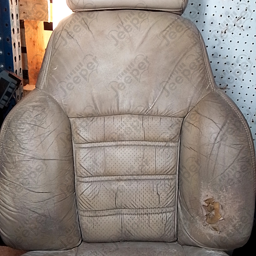 Occasion : Siège conducteur beige en cuir (sans son socle) + appui tête pour Jeep Cherokee XJ