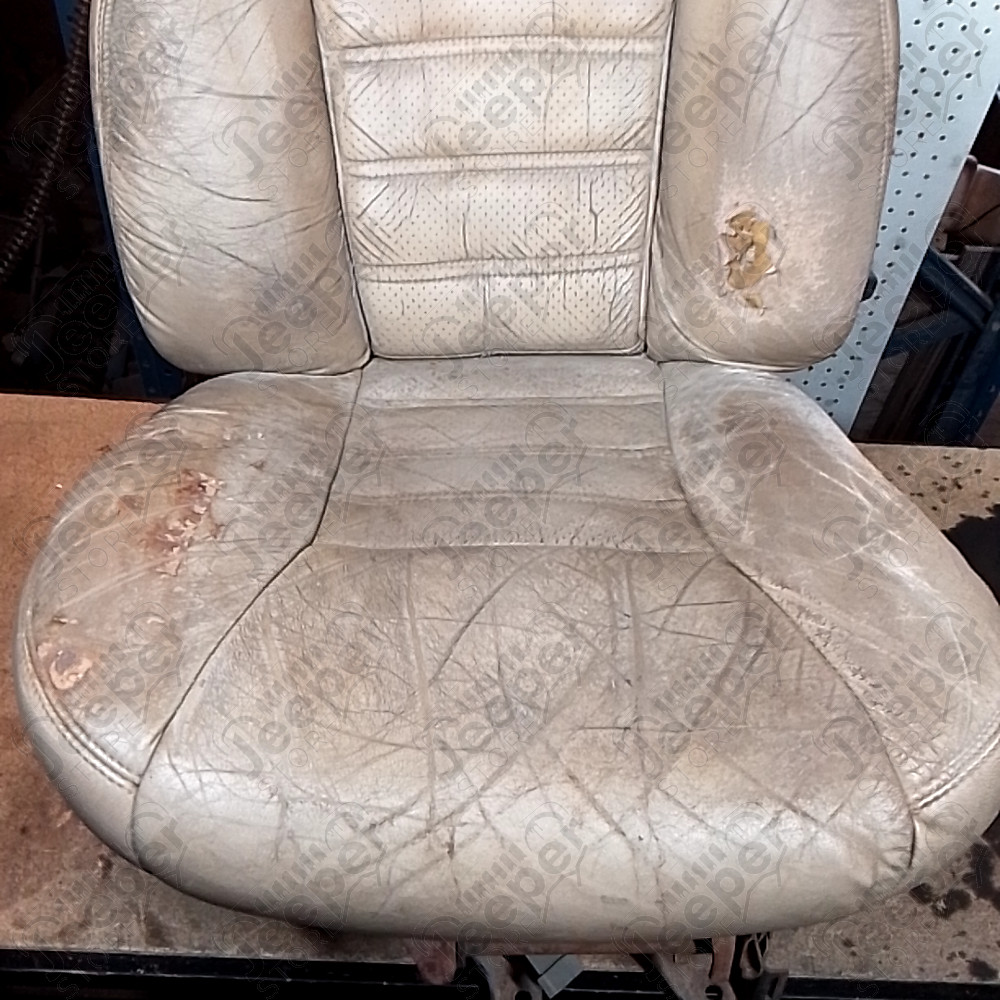 Occasion : Siège conducteur beige en cuir (sans son socle) + appui tête pour Jeep Cherokee XJ