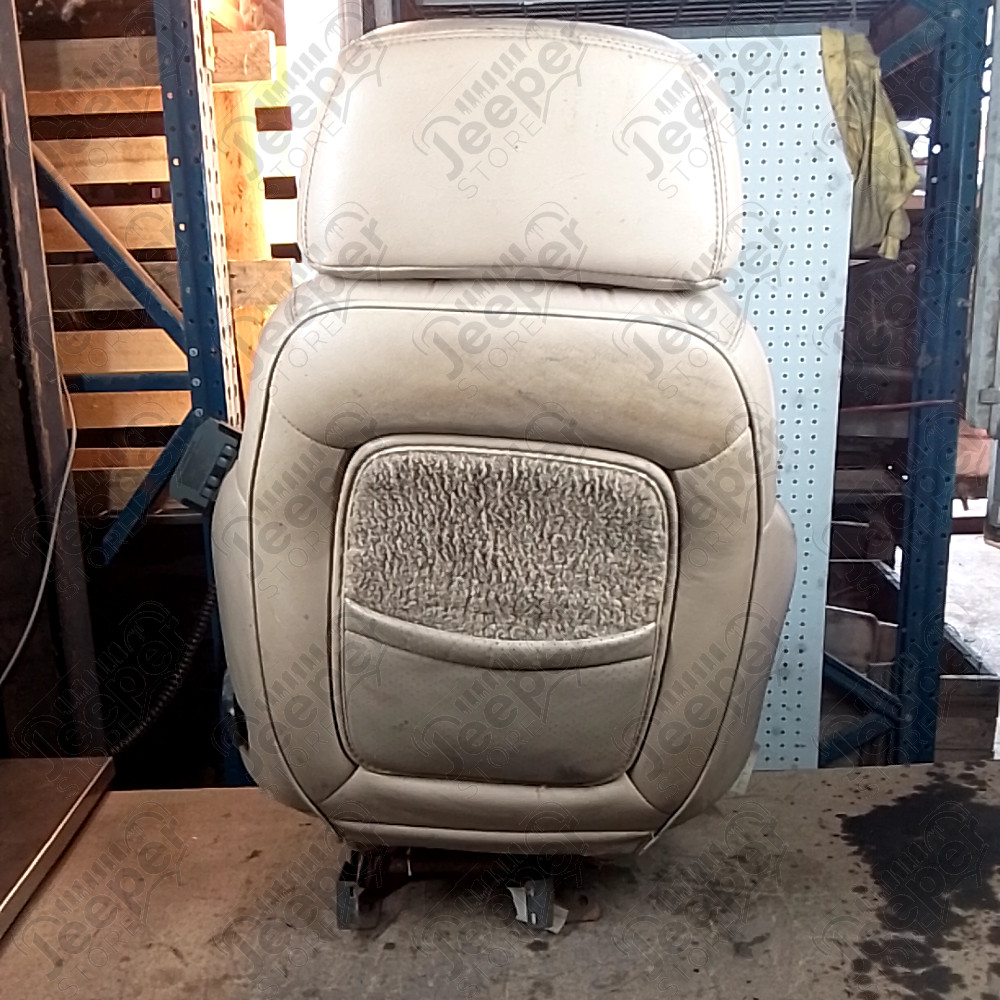 Occasion : Siège conducteur beige en cuir (sans son socle) + appui tête pour Jeep Cherokee XJ