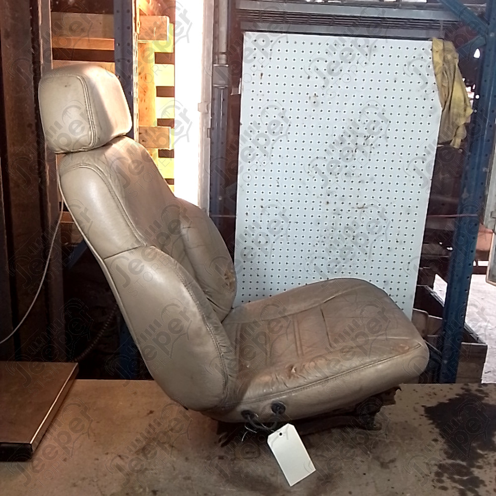 Occasion : Siège conducteur beige en cuir (sans son socle) + appui tête pour Jeep Cherokee XJ